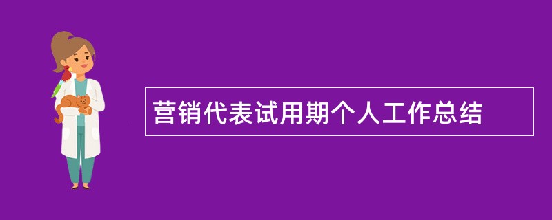 营销代表试用期个人工作总结