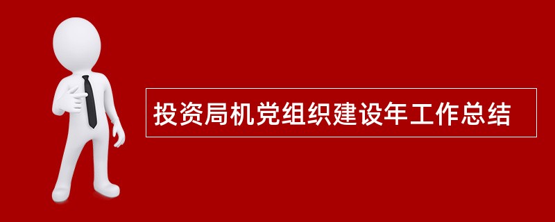 投资局机党组织建设年工作总结