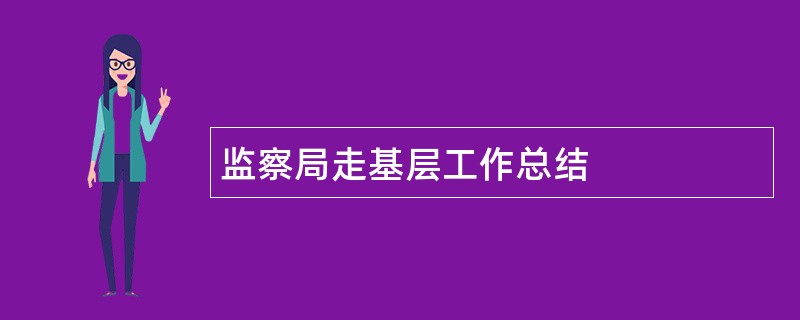 监察局走基层工作总结