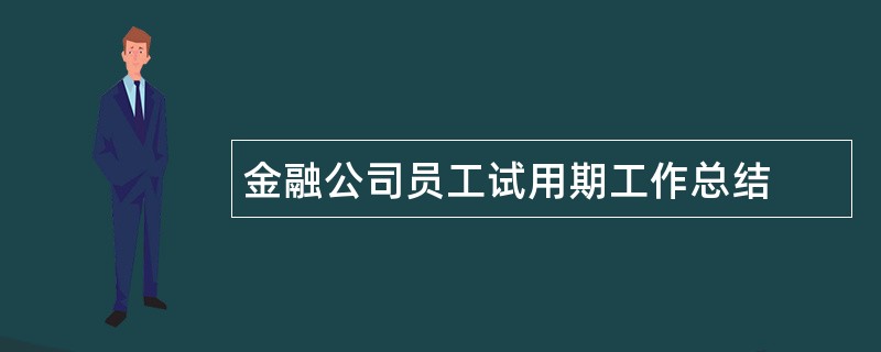 金融公司员工试用期工作总结