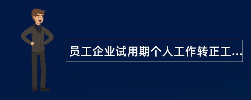 员工企业试用期个人工作转正工作总结