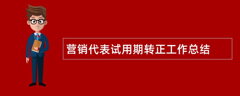 营销代表试用期转正工作总结