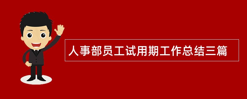 人事部员工试用期工作总结三篇