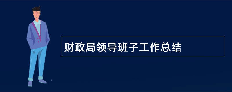 财政局领导班子工作总结