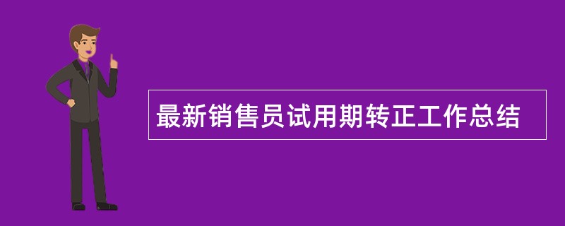 最新销售员试用期转正工作总结