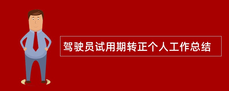 驾驶员试用期转正个人工作总结