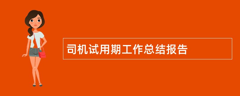 司机试用期工作总结报告