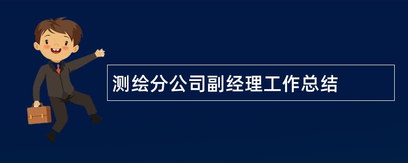 测绘分公司副经理工作总结