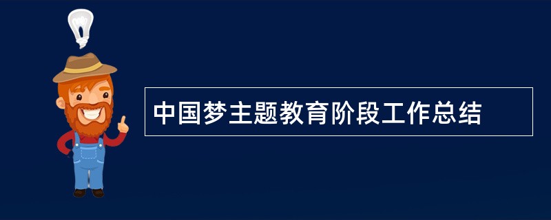 中国梦主题教育阶段工作总结