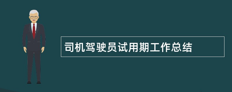 司机驾驶员试用期工作总结