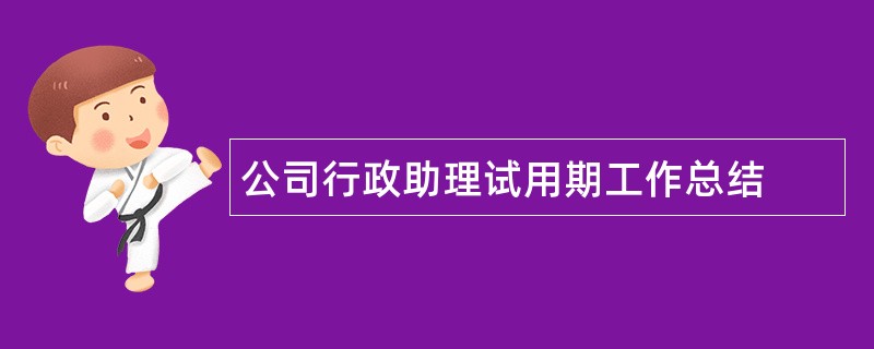 公司行政助理试用期工作总结