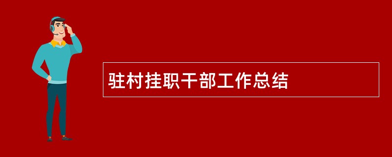 驻村挂职干部工作总结