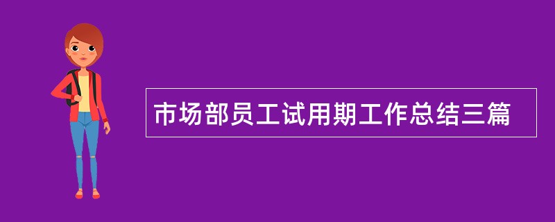 市场部员工试用期工作总结三篇