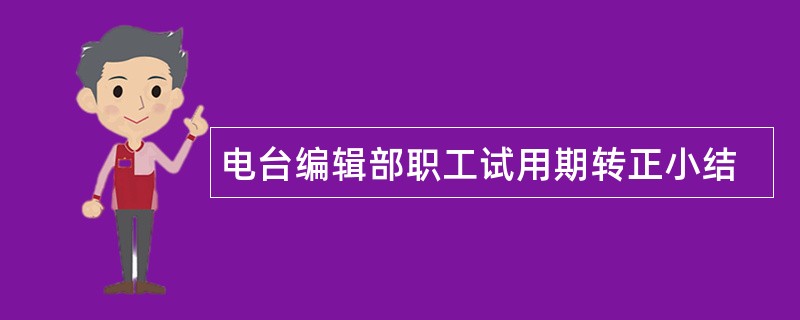 电台编辑部职工试用期转正小结