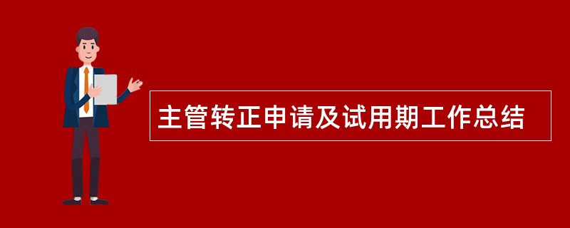 主管转正申请及试用期工作总结