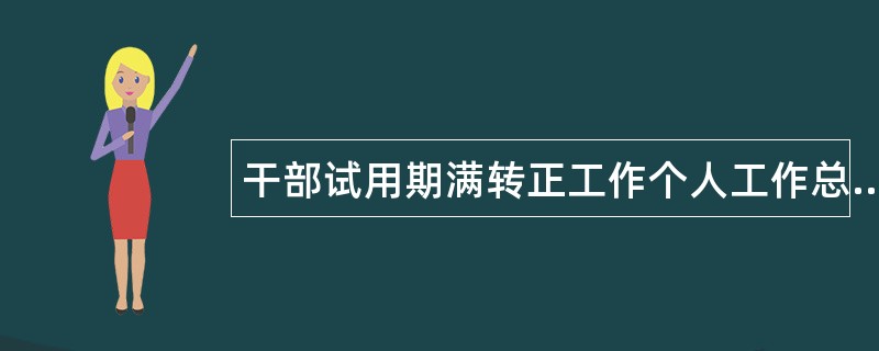 干部试用期满转正工作个人工作总结