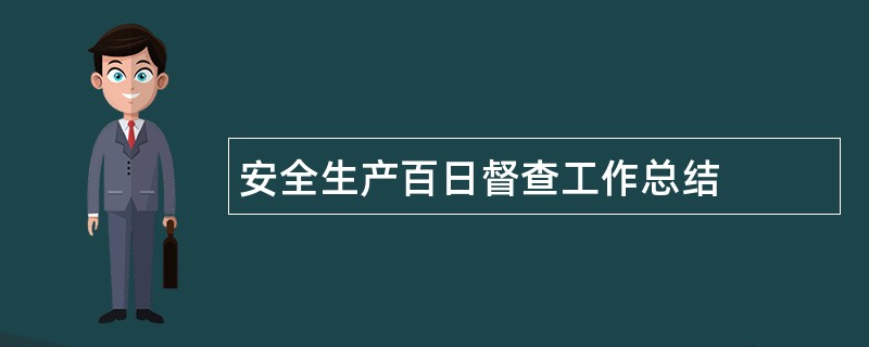 安全生产百日督查工作总结