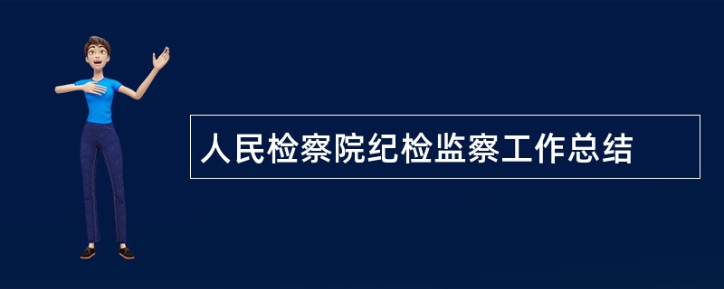 人民检察院纪检监察工作总结