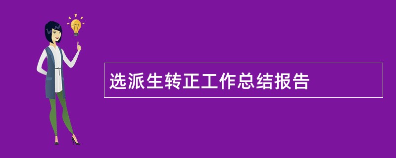 选派生转正工作总结报告