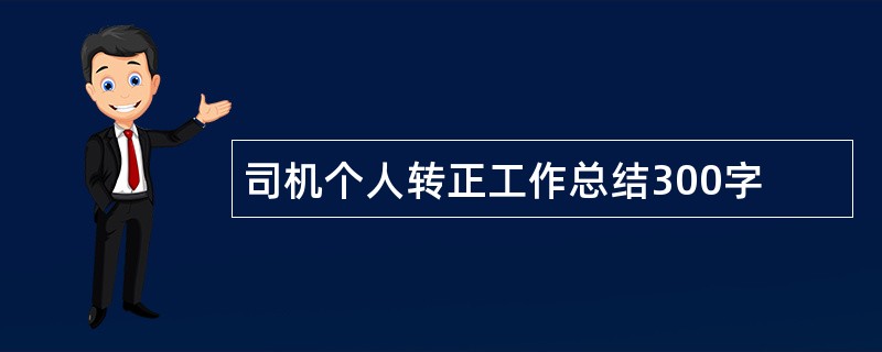 司机个人转正工作总结300字