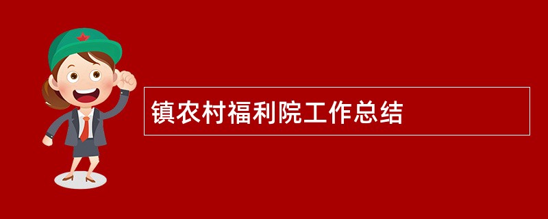 镇农村福利院工作总结