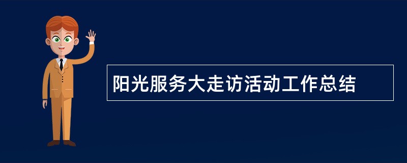 阳光服务大走访活动工作总结