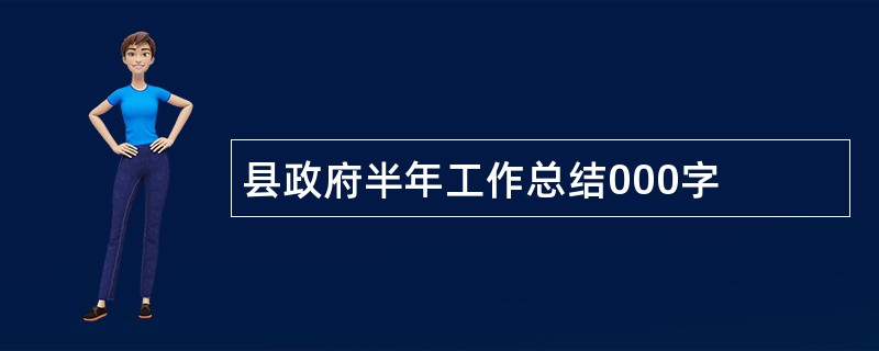 县政府半年工作总结000字