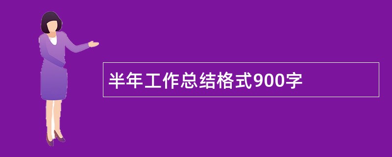 半年工作总结格式900字