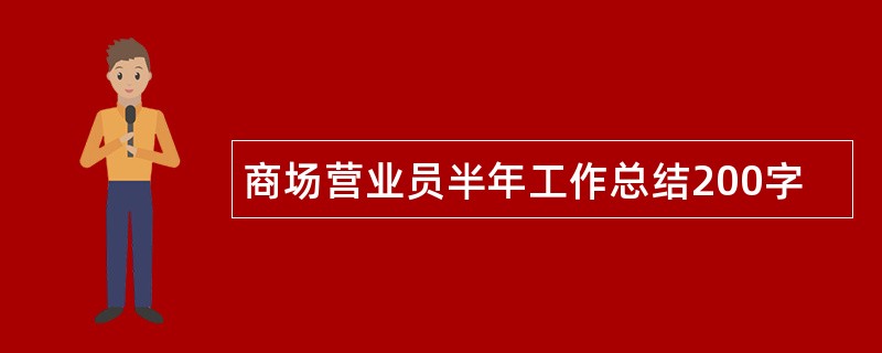 商场营业员半年工作总结200字