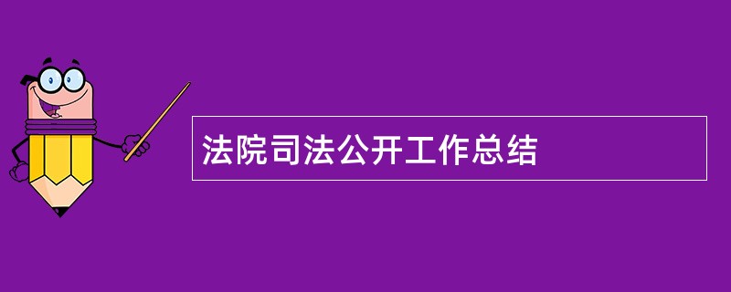 法院司法公开工作总结