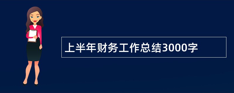 上半年财务工作总结3000字