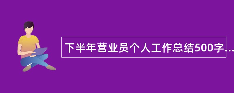 下半年营业员个人工作总结500字