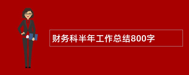 财务科半年工作总结800字