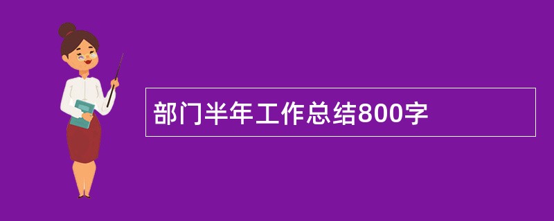 部门半年工作总结800字