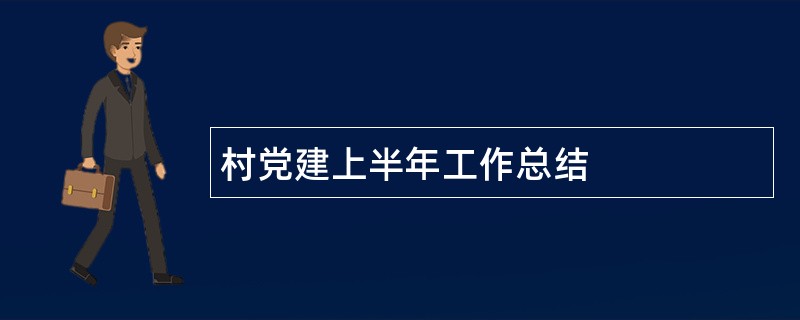 村党建上半年工作总结