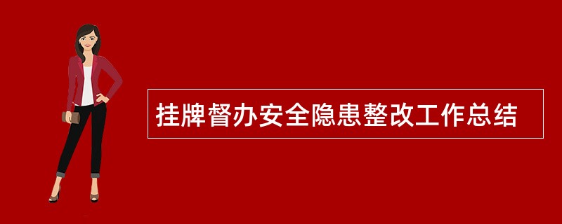 挂牌督办安全隐患整改工作总结