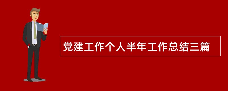 党建工作个人半年工作总结三篇