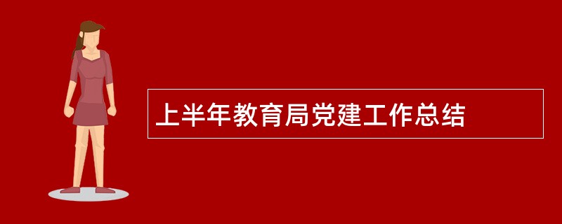 上半年教育局党建工作总结