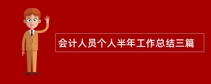 会计人员个人半年工作总结三篇