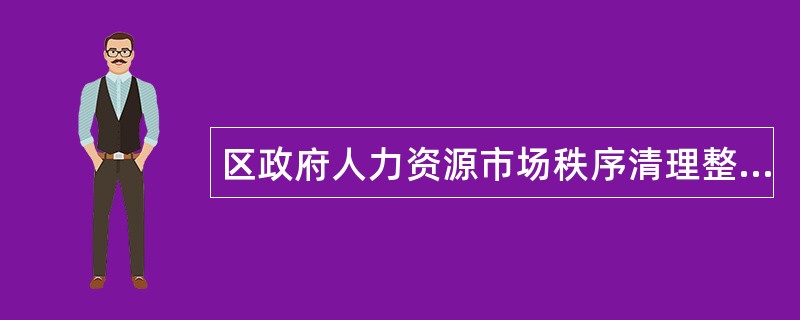 区政府人力资源市场秩序清理整顿专项行动工作总结