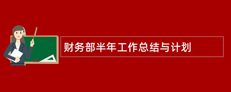 财务部半年工作总结与计划