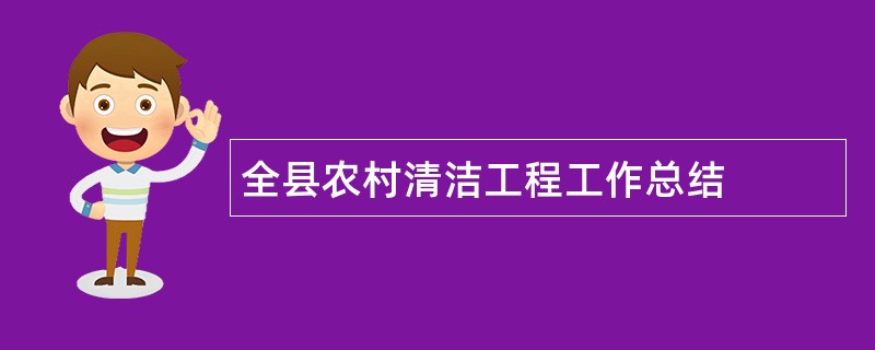 全县农村清洁工程工作总结