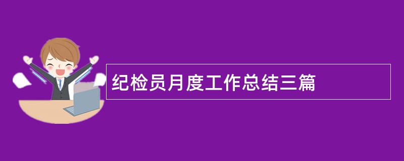 纪检员月度工作总结三篇