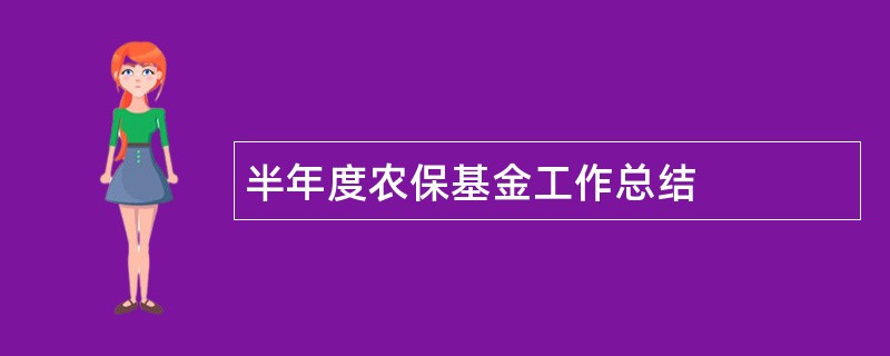 半年度农保基金工作总结