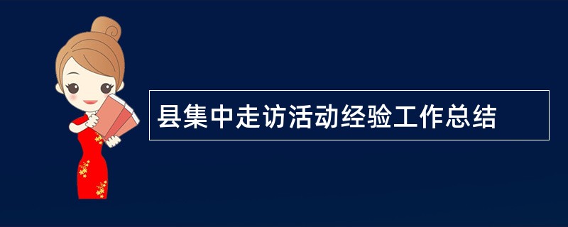 县集中走访活动经验工作总结