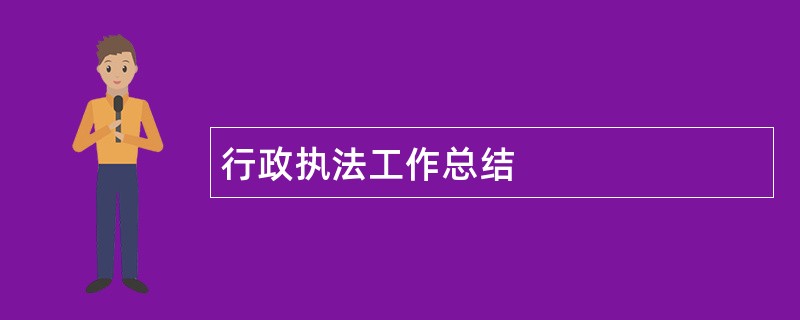 行政执法工作总结