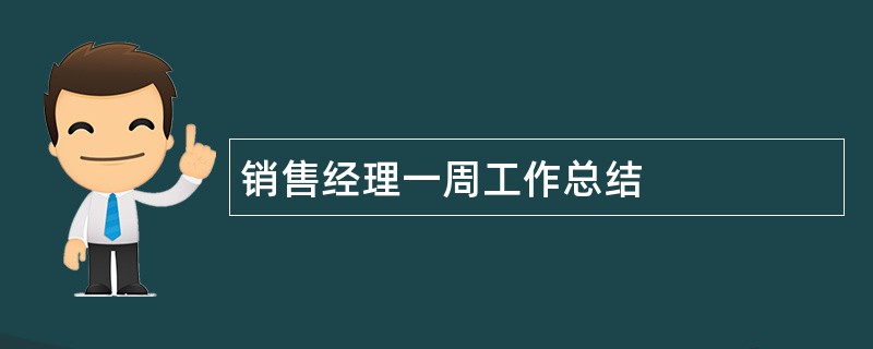 销售经理一周工作总结