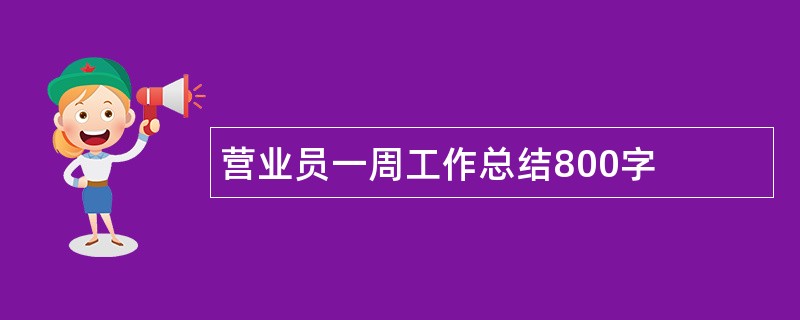 营业员一周工作总结800字