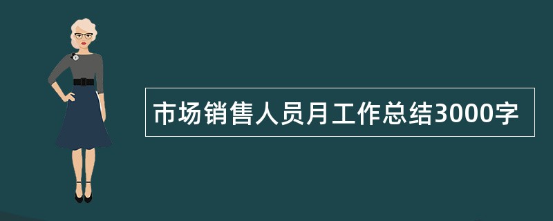 市场销售人员月工作总结3000字