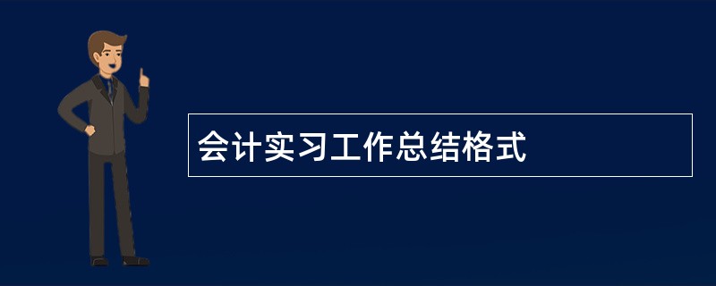 会计实习工作总结格式